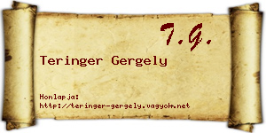 Teringer Gergely névjegykártya
